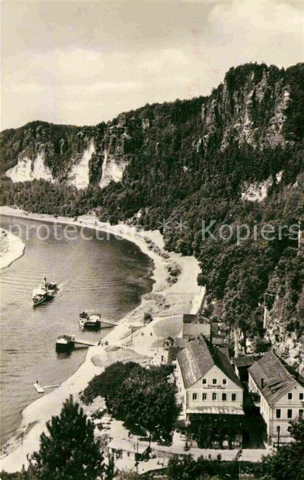 Rathen Saechsische Schweiz Gasthaus Erbgericht an der Elbe Felsen