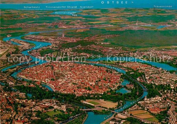 Luebeck Hansestadt Fliegeraufnahme
