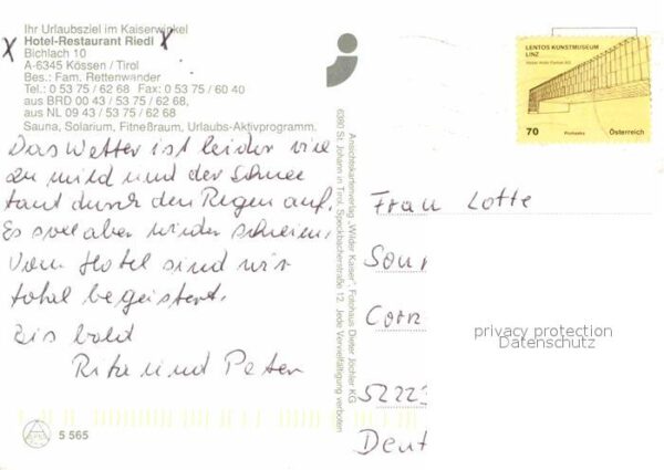 Koessen Tirol Hotel Restaurant Riedl Pferdeschlitten – Bild 2