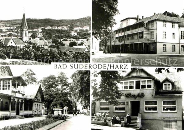 Bad Suderode Ortsansicht mit Kirche Central Hotel Ku
