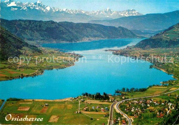 Ossiachersee mit Julische Alpen Fliegeraufnahme