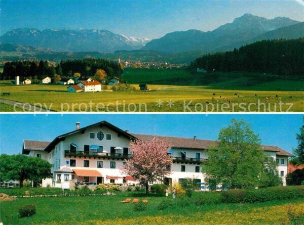 Teisendorf Oberbayern Gesamtansicht mit Alpenpanorama Kurhaus