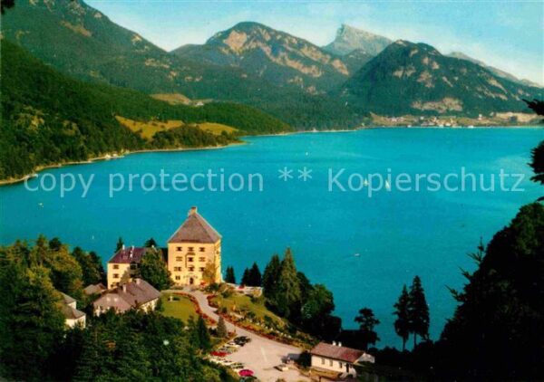 Fuschl See Salzkammergut Schlosshotel mit Fuschlsee und Schafber