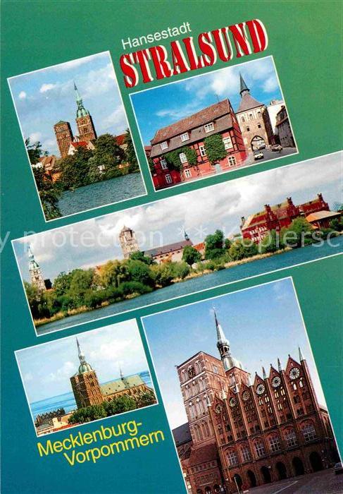 Stralsund Mecklenburg Vorpommern Teilansichten Hansestadt Kirche Tor Rat