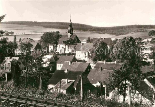Neudorf Erzgebirge Ortsansicht mit Kirche