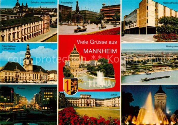 Mannheim Rheinpartie Altes Rathaus Schloss Plank