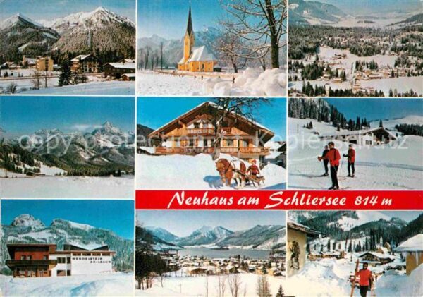 Neuhaus Schliersee Kirche Panorama Teilansicht