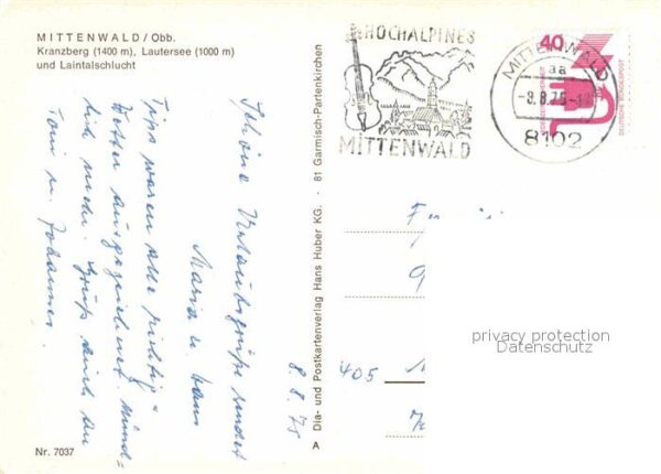 Mittenwald Bayern Seilbahn Lautersee Kranzberg Laintalsch – Bild 2