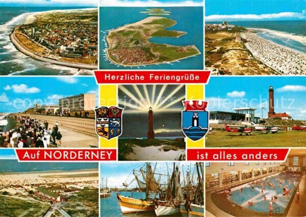 Norderney Nordseebad Fliegeraufnahme Leuchtturm Wellenbad Ha