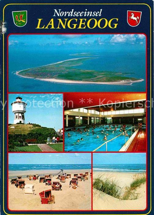 Langeoog Nordseebad Fliegeraufnahme Leuchtturm Hallenbad St