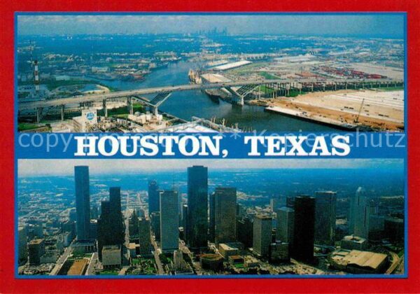 Houston  Texas USA Fliegeraufnahme Hafen Skyline