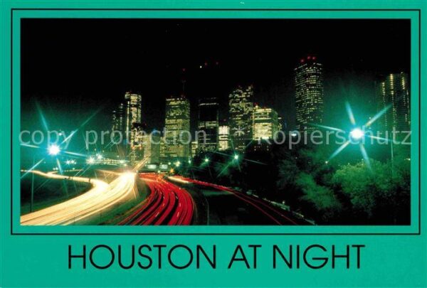 Houston  Texas USA Panorama bei Nacht
