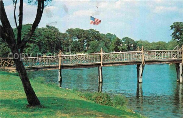 Spring Lake New Jersey Rustic wooden bridge over the beautiful