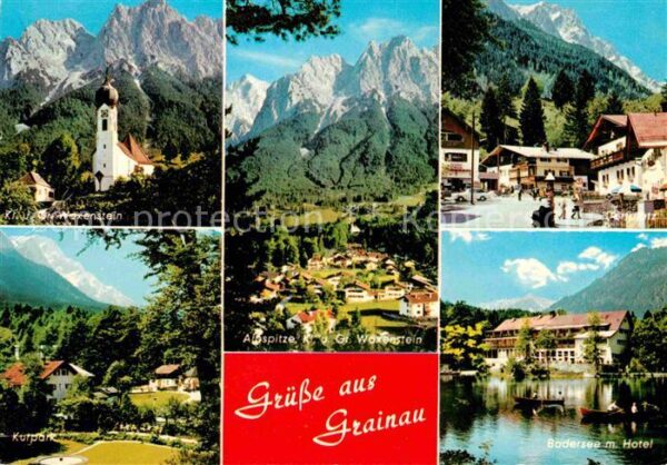 Grainau Alpspitze Waxenstein Badersee mit Hotel