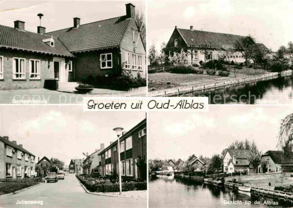 Oud-Alblas Julianaweg Gementehuis Boerderij