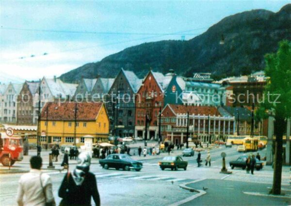 Bergen Norwegen Fischmarkt und Bryggen
