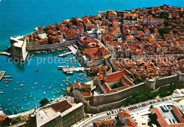 Dubrovnik Ragusa Fliegeraufnahme mit Hafen