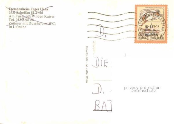 Scheffau Wilden Kaiser Fremdenheim Feger Hans – Bild 2