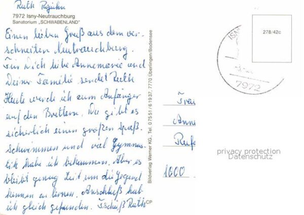 Isny Allgaeu Neurauchburg Sanatorium Schwabenland – Bild 2