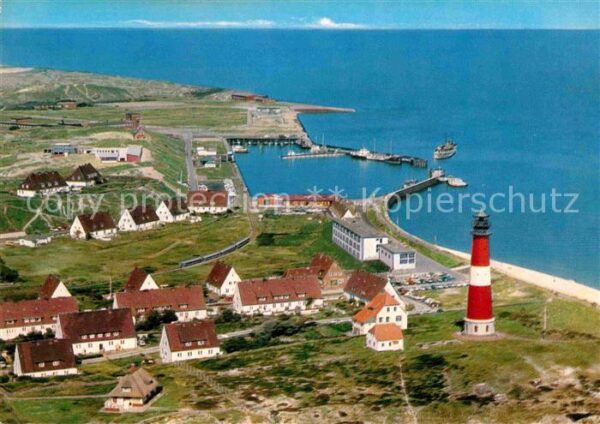 Hoernum Sylt Fliegeraufnahme mit Hafen und Leuchttur