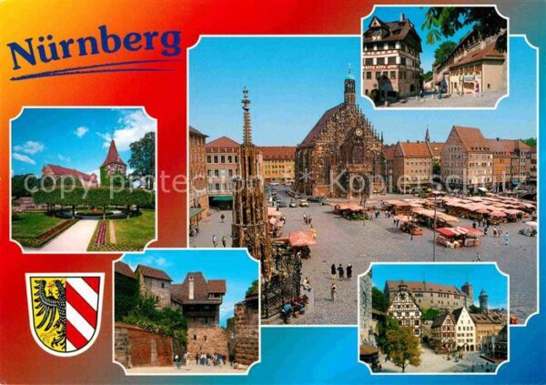 Nuernberg Marktplatz Altstadt Fachwerk Brunnen