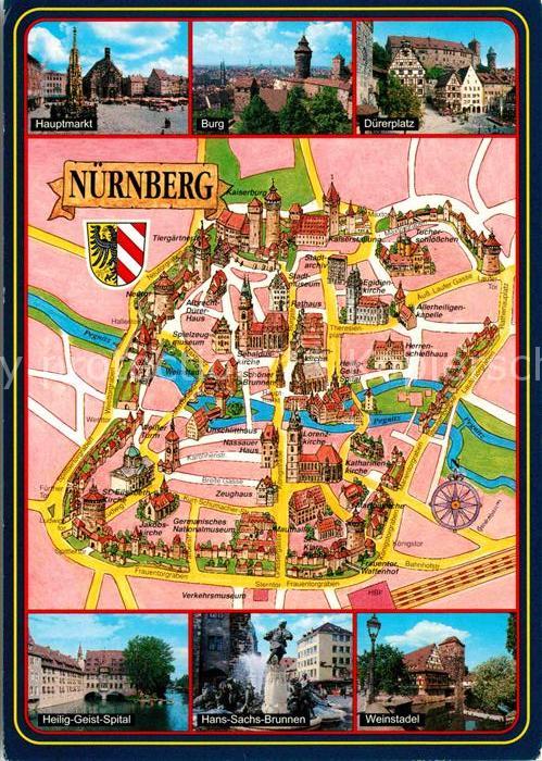 Nuernberg Hauptmarkt Burg Dürerplatz Heilig-Geist