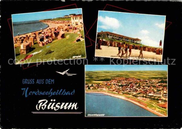 Buesum Nordseebad Strand Fliegeraufnahme Leuchtturm