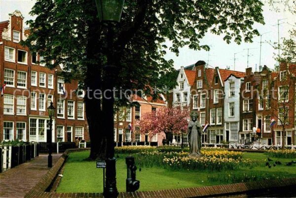 Amsterdam Niederlande Het Begijnhof Beginenhof Statue Denkmal