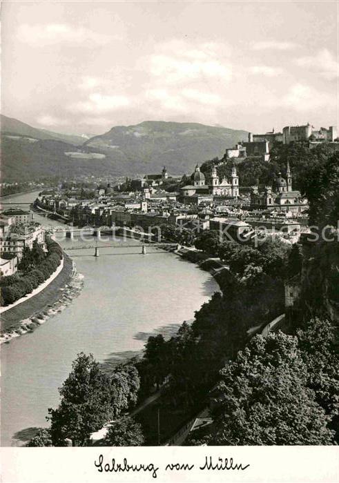Salzburg Oesterreich Panorama Blick von Mülln Altstadt Festu
