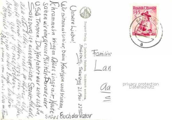 Salzburg Oesterreich Panorama Blick von Mülln Altstadt Festu – Bild 2
