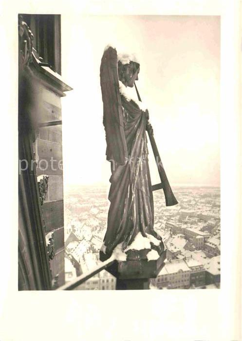 Freiburg Breisgau Posaunenengel am Münsterturm Handabzug