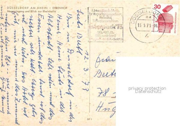 Duesseldorf Ehrenhof Fontäne Messeeingang Blick zur – Bild 2