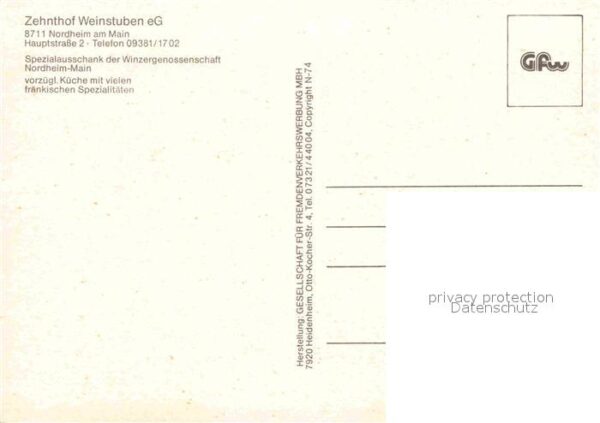 Nordheim Main Zehnthof Weinstuben Winzergenossenschaf – Bild 2