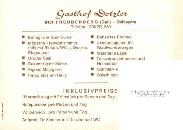 Freudenberg Oberpfalz Gasthof Dotzler Wandern Freibad Kirche – Bild 2