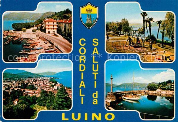 Luino Lago Maggiore Uferstrasse Kinderspielplatz Hafen Pano