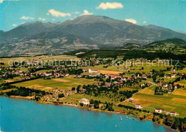 Seeboden Millstaettersee mit Reisseckgruppe und Gmeineck Flieger