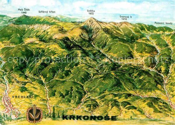 Vrchlabi Krkonose Riesengebirge aus der Vogelper