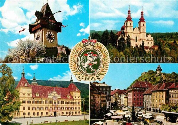 Graz Steiermark Uhrturm Schlossberg Wallfahrtskirche Ma