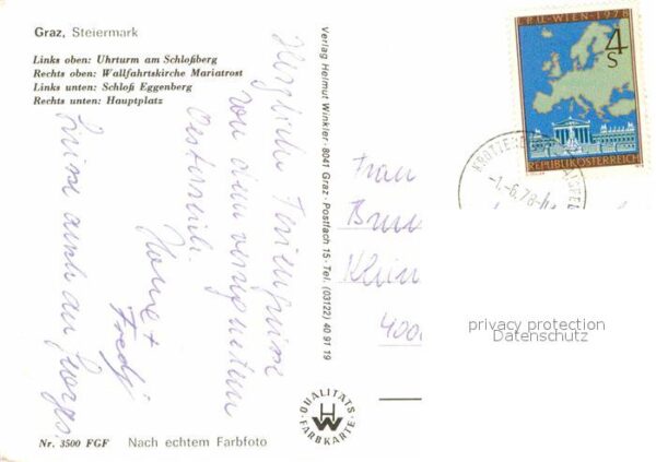 Graz Steiermark Uhrturm Schlossberg Wallfahrtskirche Ma – Bild 2