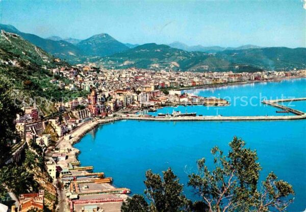 Salerno Panorama Hafen Küste Berge