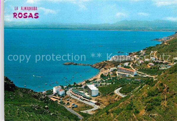 Rosas Costa Brava Cataluna Panoramica de La Almadraba y Golfo de R