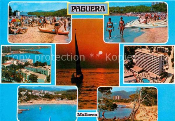 Paguera Mallorca Islas Baleares Strand Küste Hotel Abendstimmung am Mee