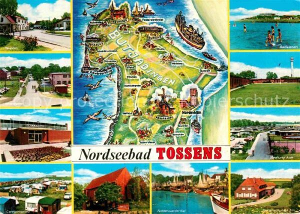 Tossens Nordseebad Teilansichten Landkarte