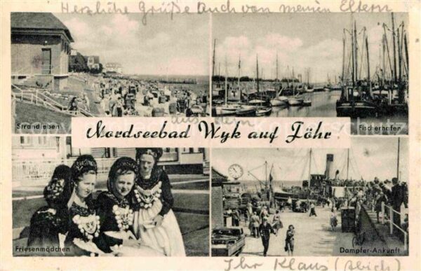 Wyk Foehr Strandleben Fischerhafen Dampferankunft