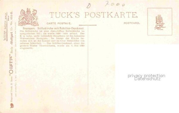 Stuttgart Stiftskirche Schiller Denkmal Künstlerk – Bild 2