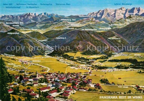 Reit Winkl Gesamtansicht mit Alpenpanorama aus der