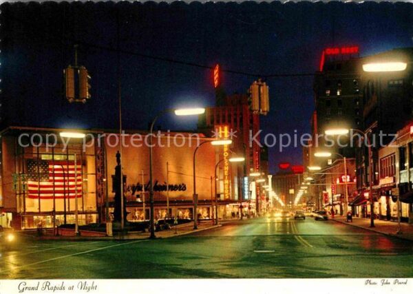 Michigan City Mississippi Grand Rapids at night