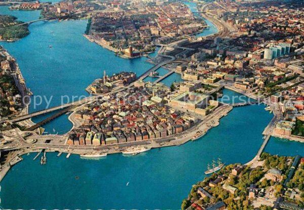 Stockholm Old Town aerial view