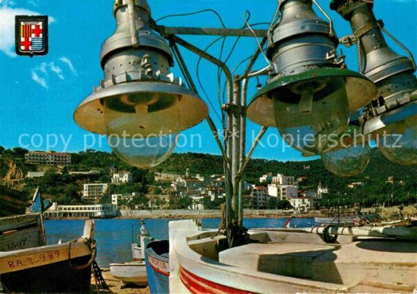 San Feliu de Guixols Banos San Elma Fischerboote Lampen