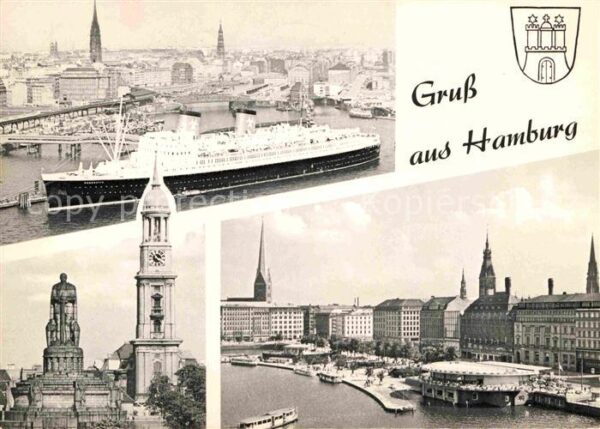 Hamburg Passagierdampfer Denkmal Der Michel Wah
